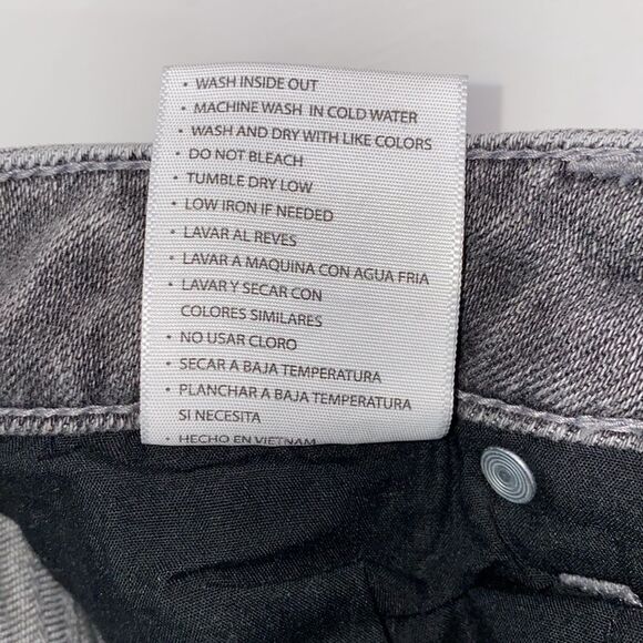 KanCan Strait Fit High Rise Skinny Distressed Button Fly Jeans Charcoal Wash - Picture 13 of 15